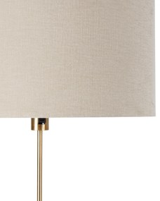Vloerlamp verstelbaar brons met kap lichtbruin 50 cm - Parte Design E27 rond Binnenverlichting Lamp