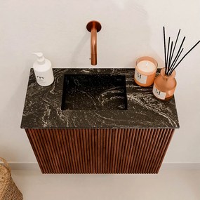 Mondiaz Joya DLux 50cm toiletmeubel ruby met wastafel faye links zonder kraangat lava