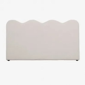 180 Cm Fausto Schapenvacht Hoofdbord Chenille White & 150 Cm - Sklum