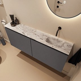 Mondiaz Ture DLux toiletmeubel 120cm dark grey met wastafel glace rechts zonder kraangat