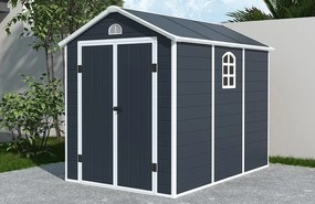 Bergen kunststof gereedschapshuisje 1,9 x 2,8 m CoverTech antraciet
