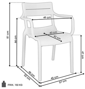 LUSSO Wit - MODERNE STOEL VOOR DE KEUKEN, TERRAS (STAPELBAAR)