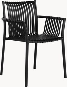 Stapelbare kunststof tuinstoelen Tulsa met armleuning, 4-delig