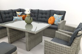 Lounge/diningset San Marino - Paloma grijs + 2x Mante tuinstoel