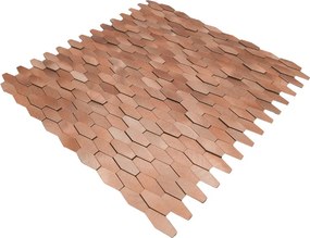 Zelfklevende Mozaïektegels Metaal | Picket 3D Zalm | 31×30 cm | Keuken, Bad &amp; WC