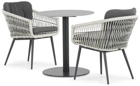 Bistroset 2 personen 70 cm Aluminium/wicker Wit Lifestyle Garden Furniture Western/Como