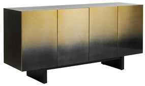 Kare Design Prezioso Dressoir Zwart Goud Staal - 160x45x78cm.