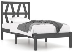 vidaXL Bedframe massief grenenhout grijs 90x190 cm 3FT Single