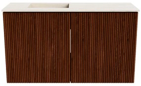 Mondiaz Joya DLux 70cm toiletmeubel ruby met wastafel faye links zonder kraangat meli