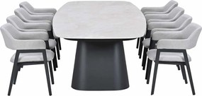 Garden Impressions Alexia tuinset 9-delig - Noah tuintafel 320x120 cm