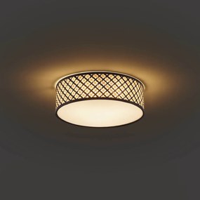 Oosterse plafondlamp rotan met zwart 40cm - Tremmo