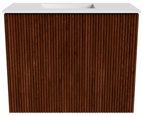 Mondiaz Joya 50cm toiletmeubel ruby met wastafel faye links 1 kraangat talc