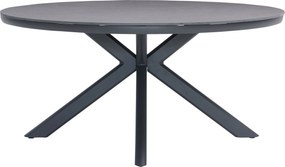 Cubanita dining tuintafel 158xH74 cm rond aluminium keramiek antraciet