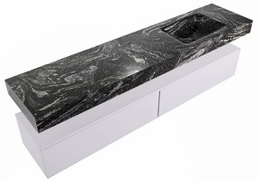 Mondiaz Alan DLux badmeubel 200cm cale 2 lades met wastafel lava rechts zonder kraangat