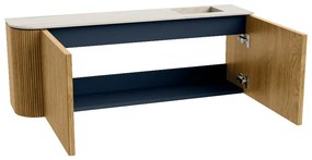 Mondiaz Joya DLux 110cm toiletmeubel ronding links oak met wastafel faye rechts 1 kraangat meli