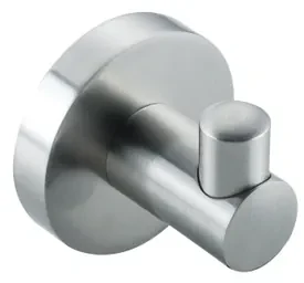 Fortifura Calvi Handdoekhaak - enkel - rond - met rozet - Geborsteld RVS PVD (RVS) SW639927