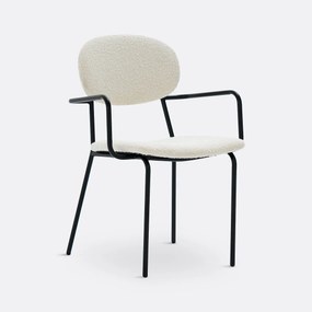 Tafel fauteuil in bouclé stof, Orga