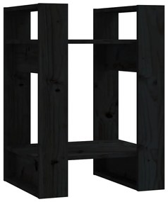 vidaXL Boekenkast/kamerscherm 41x35x57 cm massief grenenhout zwart