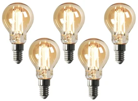 Set van 5 Smart E14 LED lamp P45 goud 4,9W 470 lm 1800-4000K