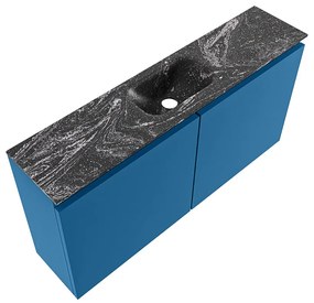 Mondiaz Ture DLux toiletmeubel 100cm jeans met wastafel lava midden zonder kraangat