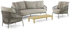 Stoel en Bank Loungeset 5 personen Aluminium/rope Taupe  4 Seasons Outdoor Capalbio/Sentis