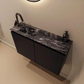 Mondiaz Ture DLux toiletmeubel 80cm urban met wastafel lava links met kraangat