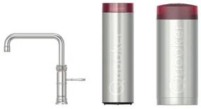 Quooker Classic Fusion Square kokendwaterkraan - draaibare uitloop - Combi+ incl. Cube reservoir - Warm / kokend / bruisend / gefilterd water - RVS 22+CFSRVS-CUBE