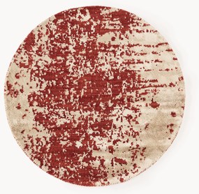 Rond wollen vloerkleed Cynthia met abstract patroon, handgeweven