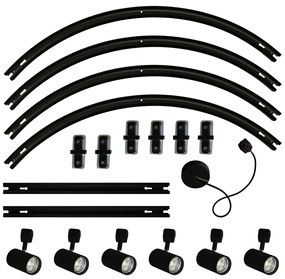 Modern railsysteem met 6 Spot / Opbouwspot / Plafondspots zwart 1-fase ovaal 100cm - Iconic Jeana GU10 Binnenverlichting Lamp