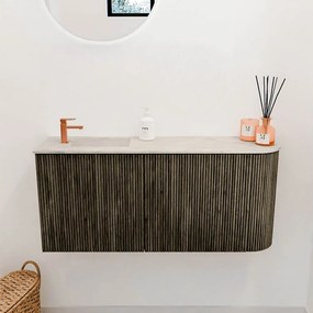 Mondiaz Joya DLux 90cm toiletmeubel ronding rechts shadow met wastafel faye links 1 kraangat ostra