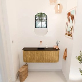 Mondiaz Joya 115cm toiletmeubel ronding links/rechts oak met wastafel faye midden zonder kraangat urban