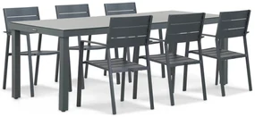 Tuinset 6 personen 220 cm Aluminium Grijs Lifestyle Garden Furniture Stella/Porto