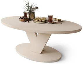 LOVA Beige (Champagne) - OVALE SALONTAFEL 110x60 cm MODERNE KOFFIETAFEL
