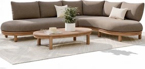 Eleganza organische hoek loungeset 3 delig hardhout