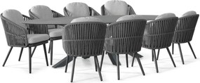 Tuinset 8 personen 280 cm Rope Grijs Santika Furniture Santika