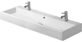 Duravit Vero wastafel 120x47cm 2 krgt met overloop gesl. wit 0454120026