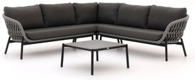 Hoek loungeset Bellagio | 5 personen | Loungeset Grijs | Hoekbank Rope (touw) | 255x255cm | Kees Smit Tuinmeubelen