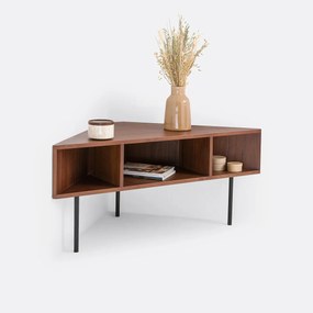 Hoekmeubel voor tv en hifi, notenhoutfineer, BIANZO