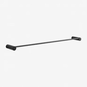 Devon Rvs Wandgemonteerde Handdoekhouder Met Stang (↔︎60 Cm) Zwart - Sklum