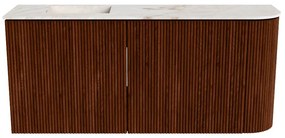 Mondiaz Joya DLux 90cm toiletmeubel ronding rechts ruby met wastafel faye links zonder kraangat frappe