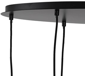 Moderne hanglamp zwart met smoke glas 9-lichts - Jia