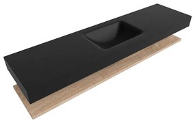 Zaro Alan badmeubel 180cm met planchet washed oak en vrijhangende wastafel cloud midden 1 kraangat urban
