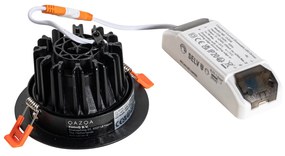 Inbouwspot zwart 9,5cm incl. LED 1300 lm dimbaar IP65 - Gaius