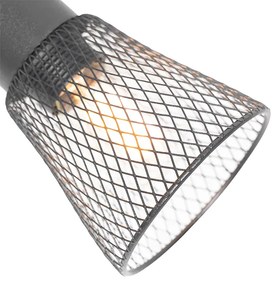 Industriële Spot / Opbouwspot / Plafondspot zwart met hout - Kristina Industriele / Industrie / Industrial E14 rond Binnenverlichting Lamp