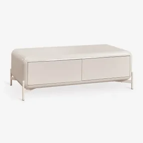 Rechthoekige Salontafel 120x60 Cm In Mdf Alazne Tapioca Beige - Sklum