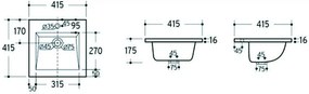 Comad Aruba Craft badkamermeubel 40cm met witte wastafel en kraangat eiken