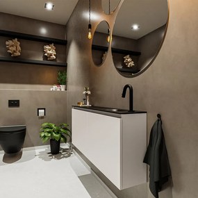 Mondiaz Ture 120cm toiletmeubel linen met wastafel urban rechts 1 kraangat