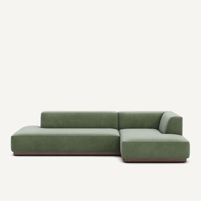 Rechter hoekbank XL in fluweel, Jacopo