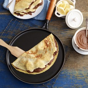 Staub Pans Pannenkoekenpan met houten handvat 28 cm, Zwart - Pans - Staub