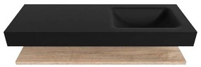 Zaro Alan badmeubel 130cm met planchet washed oak en vrijhangende wastafel cloud rechts zonder kraangat urban